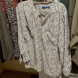 Cheetah button down blouse